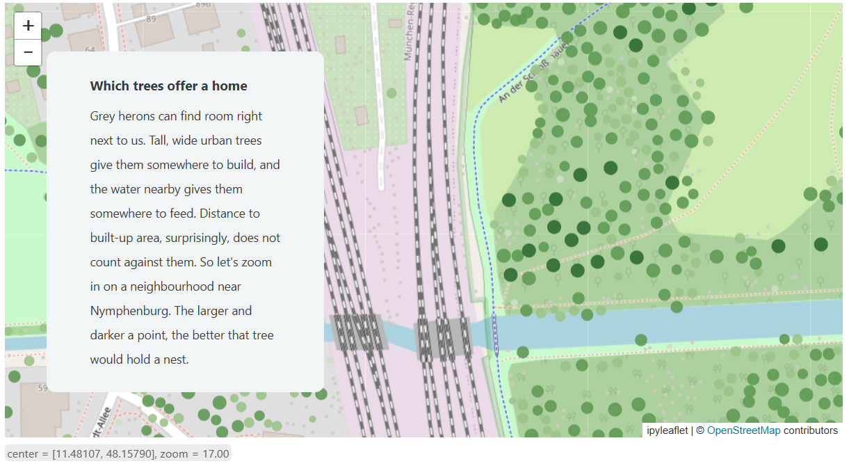 Habitat suitability of single trees in one Munich park